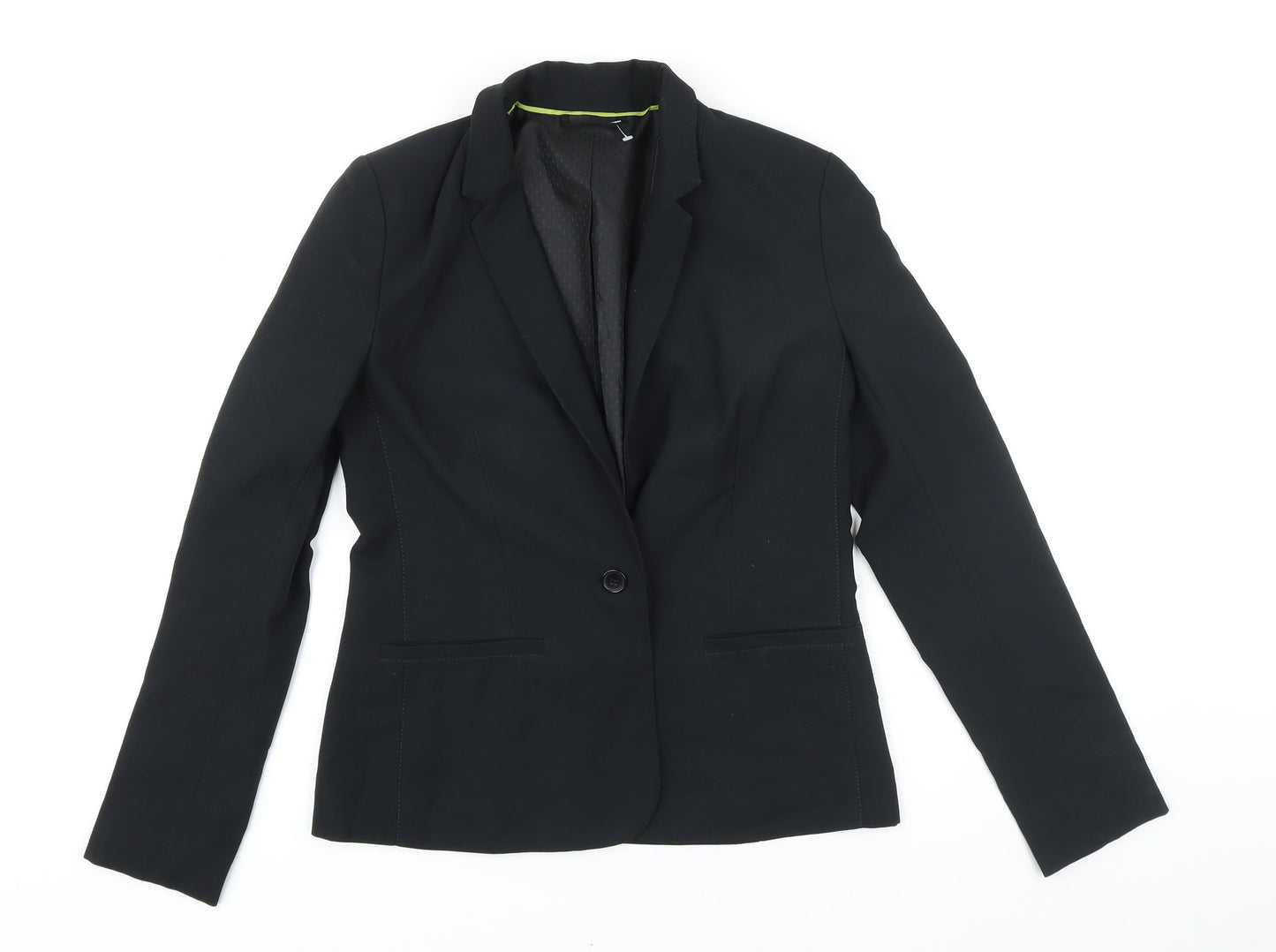 New Look Womens Black Jacket Blazer Size 10 Button