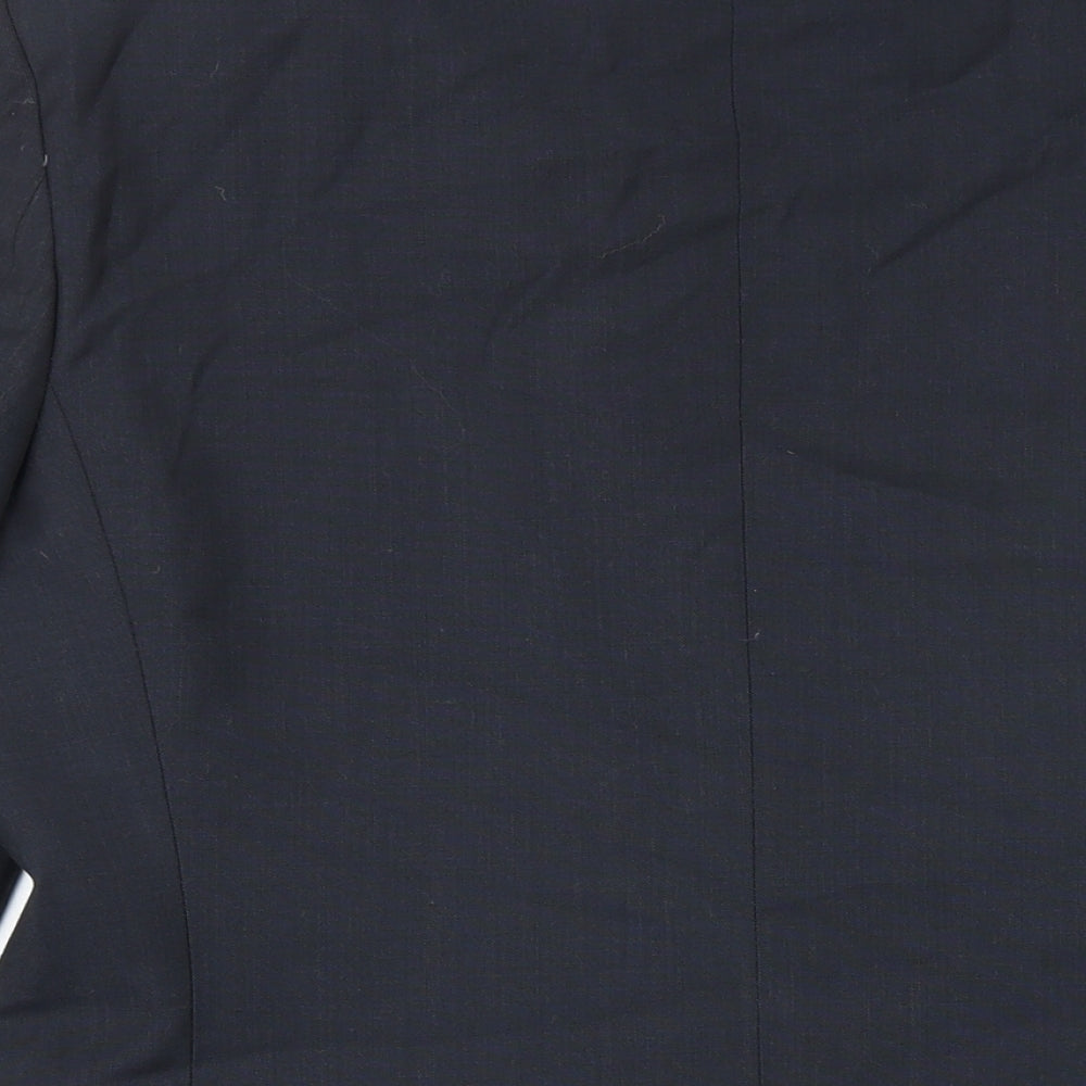 M&S Mens Black Polyester Jacket Blazer Size 40 Big & Tall