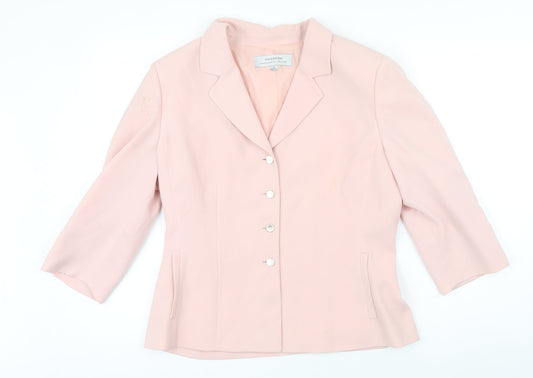 Tahari Womens Pink Jacket Blazer Size 10 Button