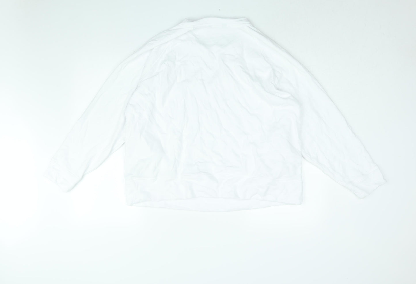 GOODMOVE Womens White Cotton Pullover Sweatshirt Size 18 Pullover