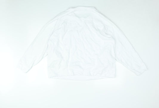 GOODMOVE Womens White Cotton Pullover Sweatshirt Size 18 Pullover