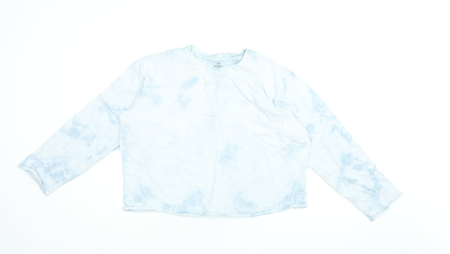 Marks and Spencer Womens Blue Cotton Pullover Sweatshirt Size 14 Pullover - Tie Dye