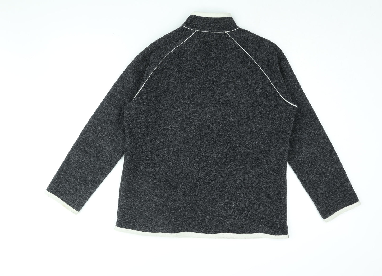 NEXT Womens Grey Acrylic Pullover Sweatshirt Size 12 Zip
