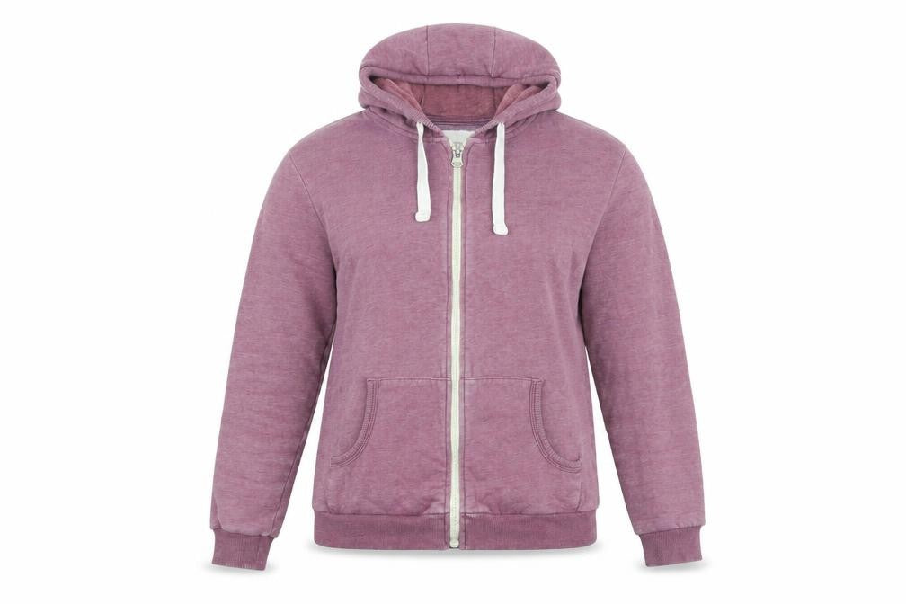 River Island Womens Purple Cotton Full Zip Hoodie Size M Zip