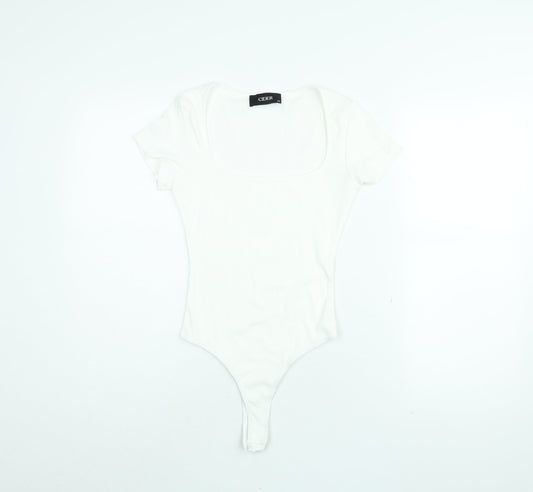 Cider Womens White Polyester Bodysuit One-Piece Size XS Snap