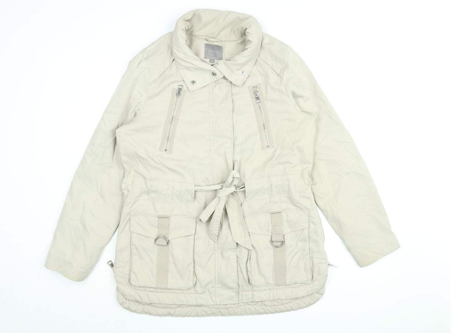 NEXT Womens Beige Jacket Coat Size 14 Zip