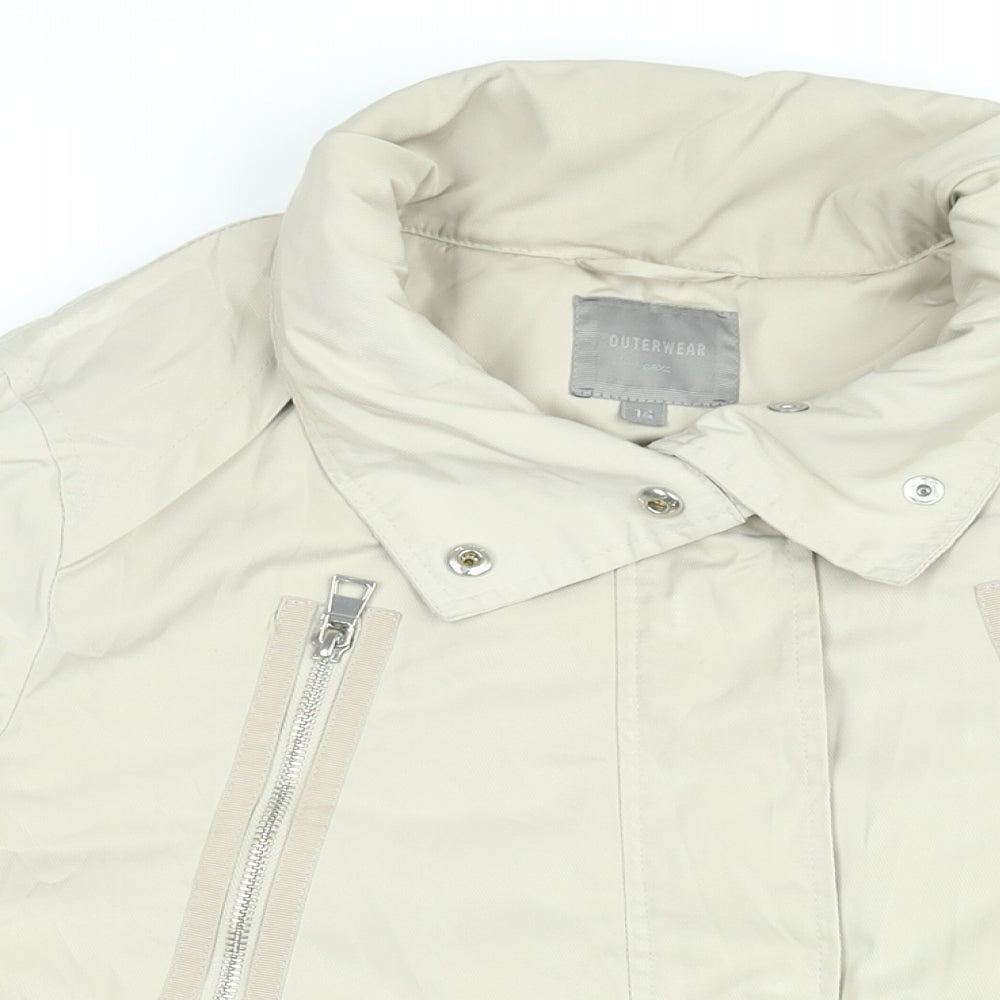 NEXT Womens Beige Jacket Coat Size 14 Zip