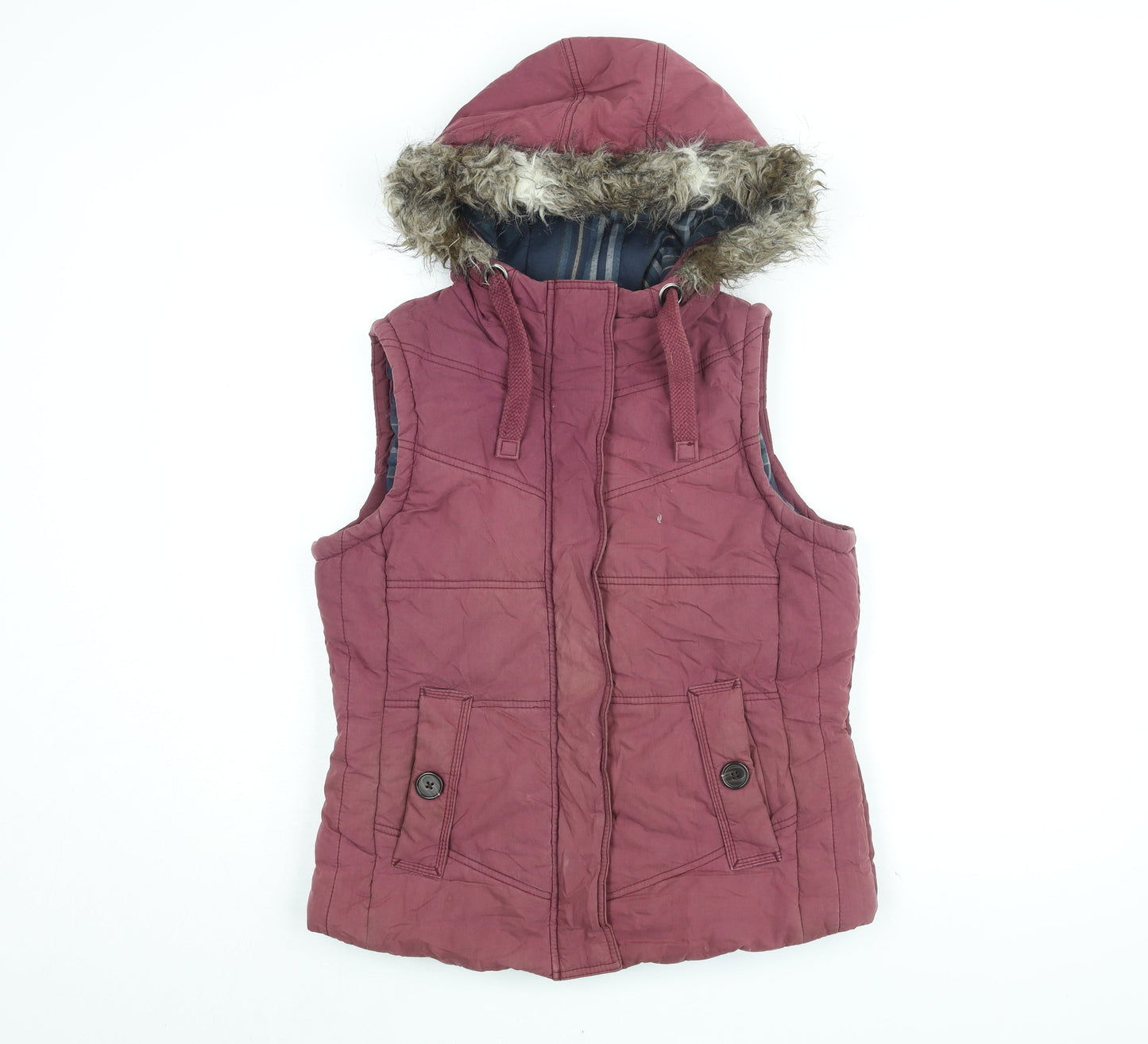Marks and Spencer Womens Pink Gilet Coat Size 10 Zip