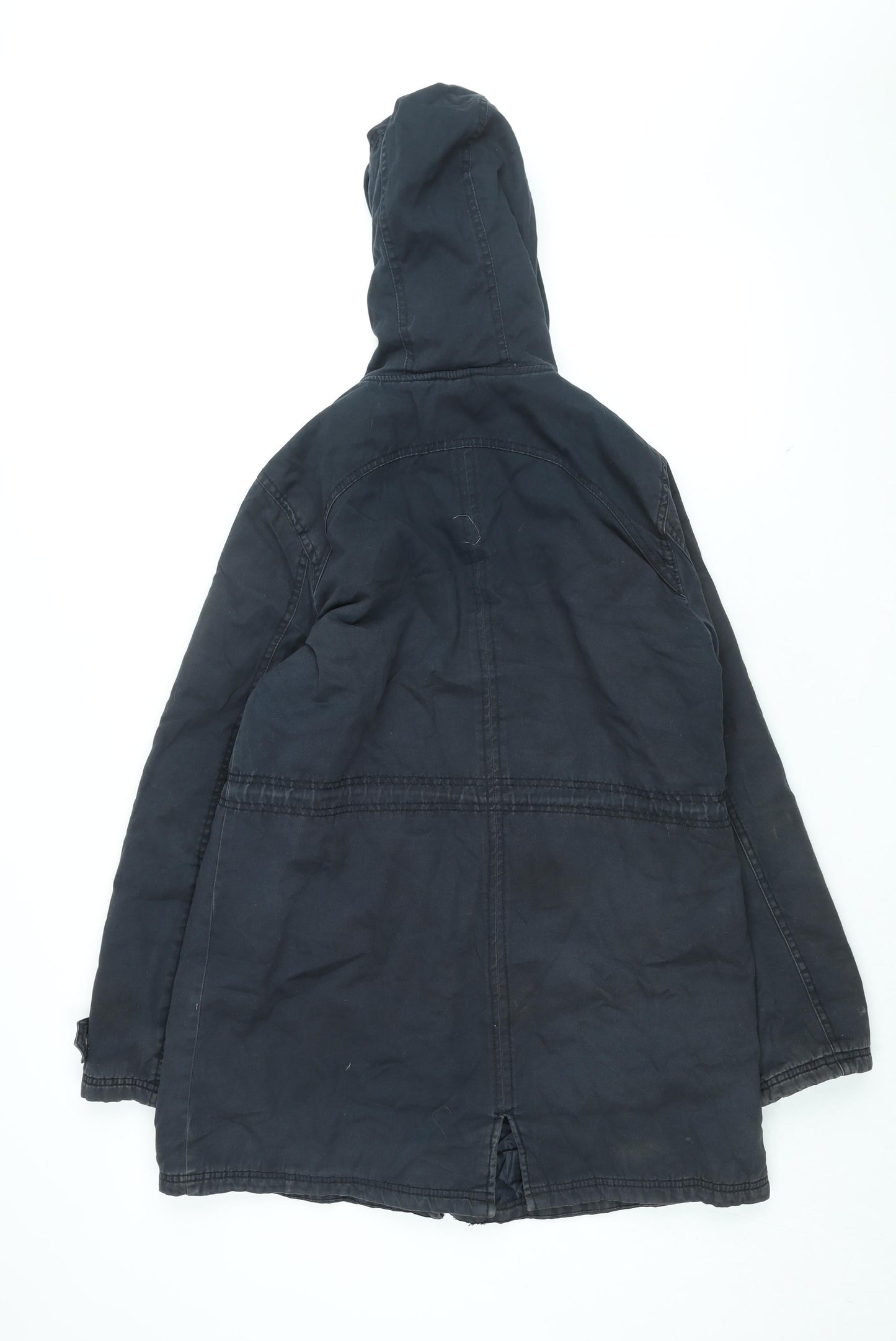 New Look Womens Blue Overcoat Coat Size 12 Zip