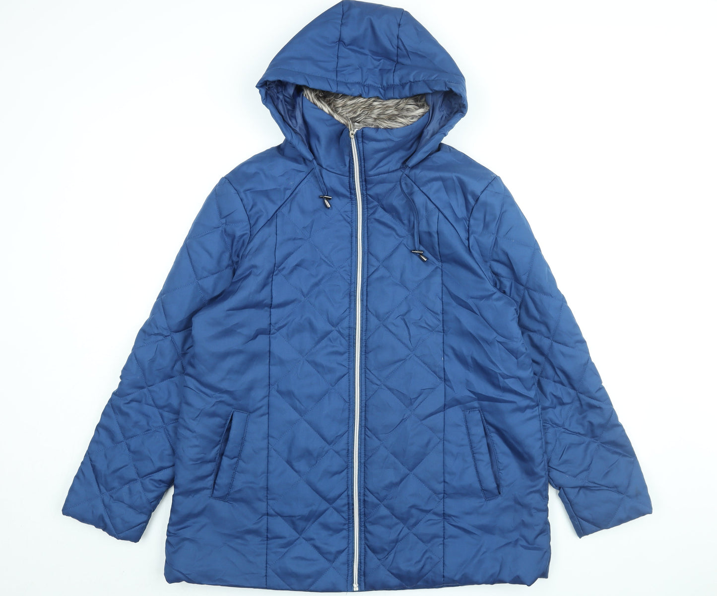 Anne De Lancay Womens Blue Jacket Coat Size M Zip
