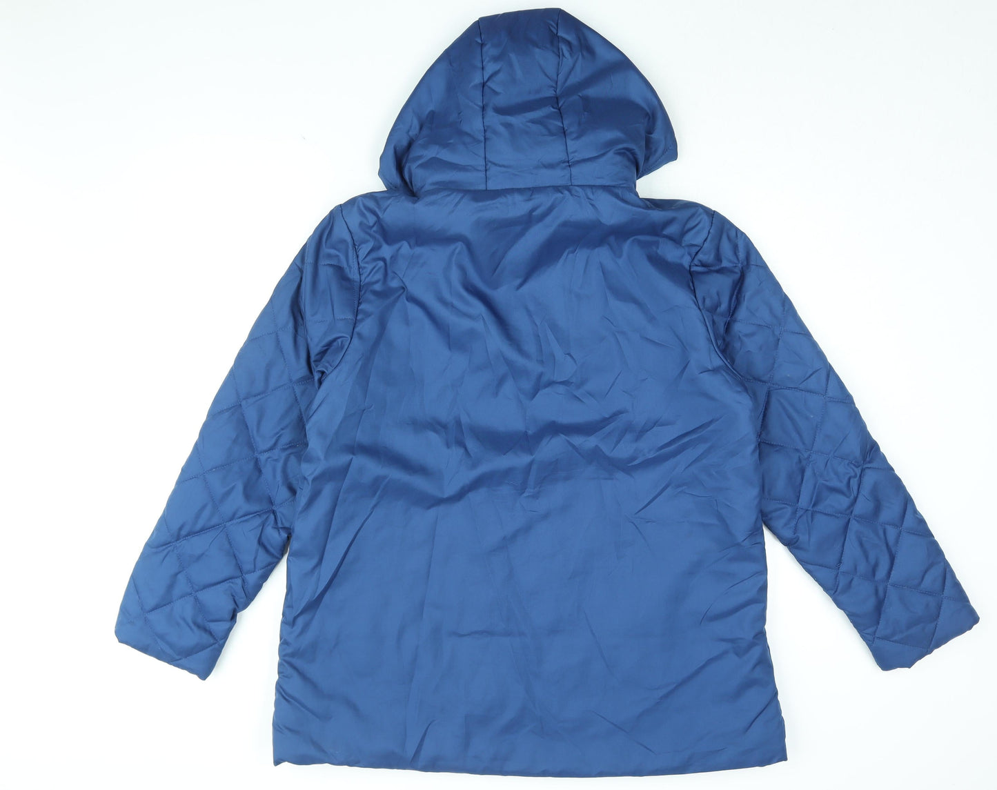 Anne De Lancay Womens Blue Jacket Coat Size M Zip
