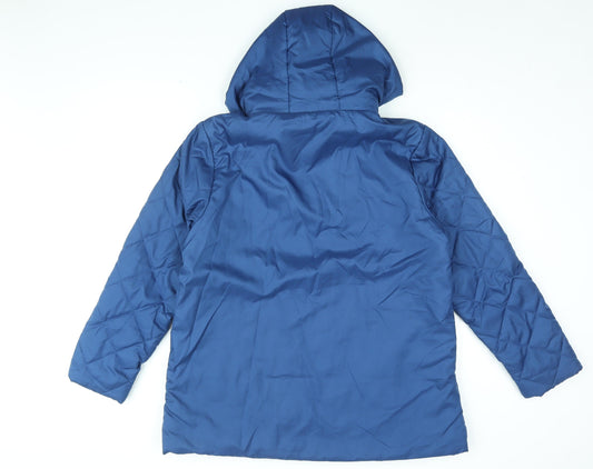 Anne De Lancay Womens Blue Jacket Coat Size M Zip