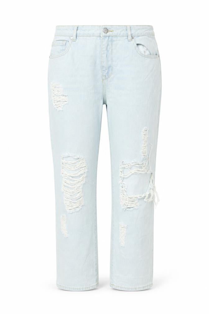 Denim 365 Womens Blue Cotton Boyfriend Jeans Size 14 L25 in Regular Zip