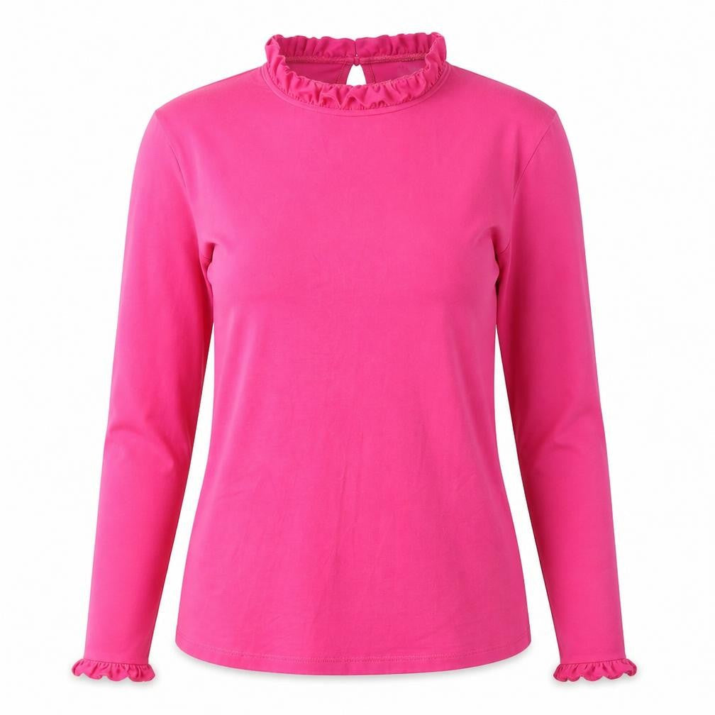 Red Herring Women's Pink Long Sleeve Blouse, Mock Neck, Size S