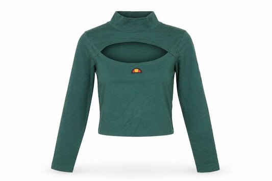 Womens UK Size 8 ellesse Green Cotton T-Shirt
