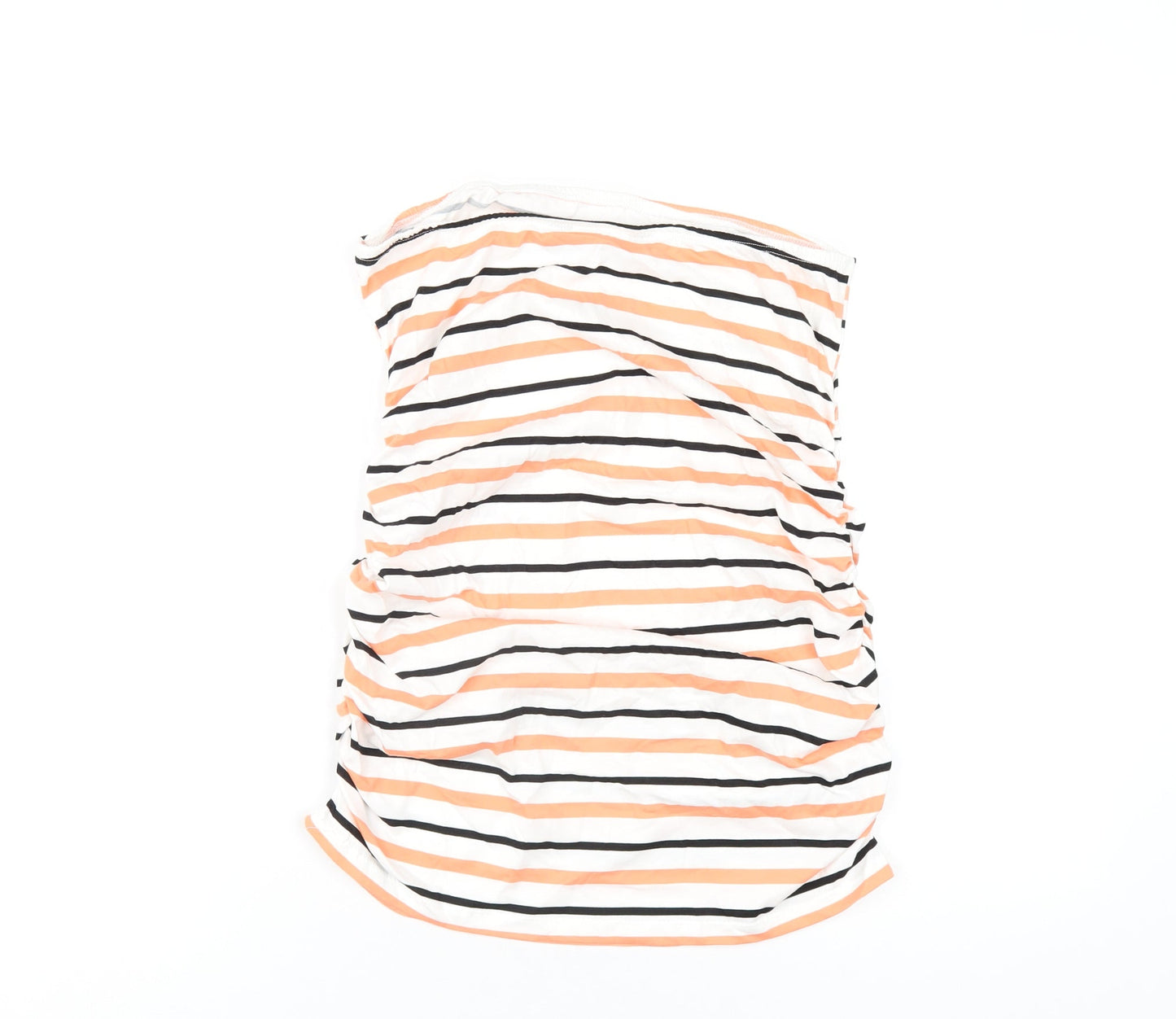 Dorothy Perkins Womens Multicoloured Striped Cotton Basic T-Shirt Size 12 Square Neck