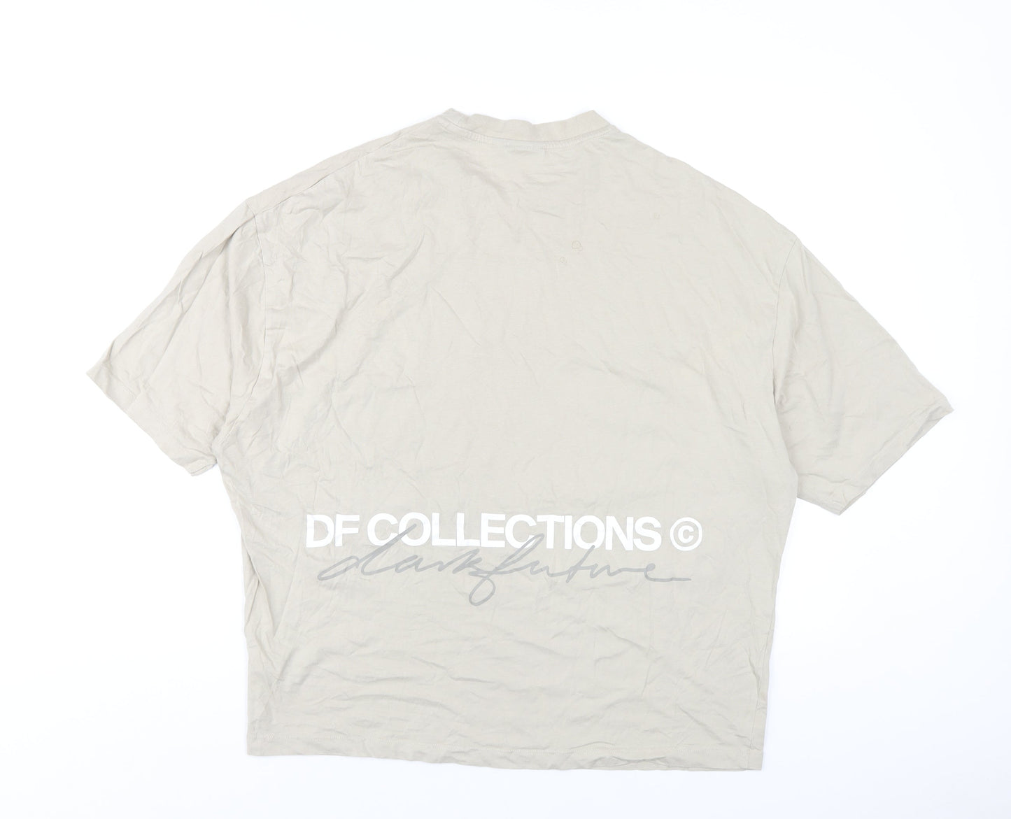 ASOS Mens Beige Cotton T-Shirt Size M Round Neck