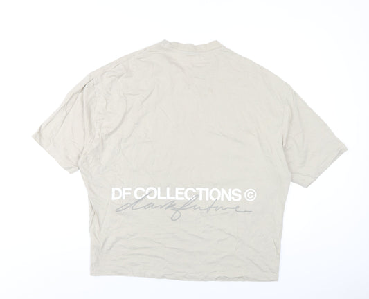 ASOS Mens Beige Cotton T-Shirt Size M Round Neck