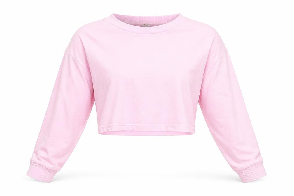ASOS Womens Pink Cotton Cropped T-Shirt Size 8 Round Neck