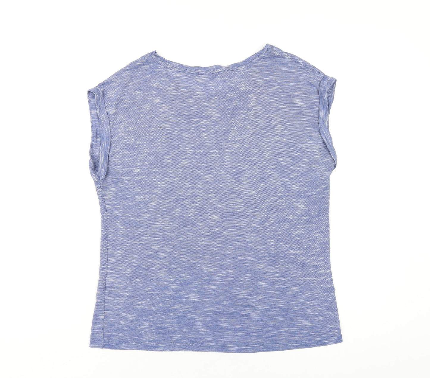Select Womens Blue Polyester Basic T-Shirt Size 10 Round Neck