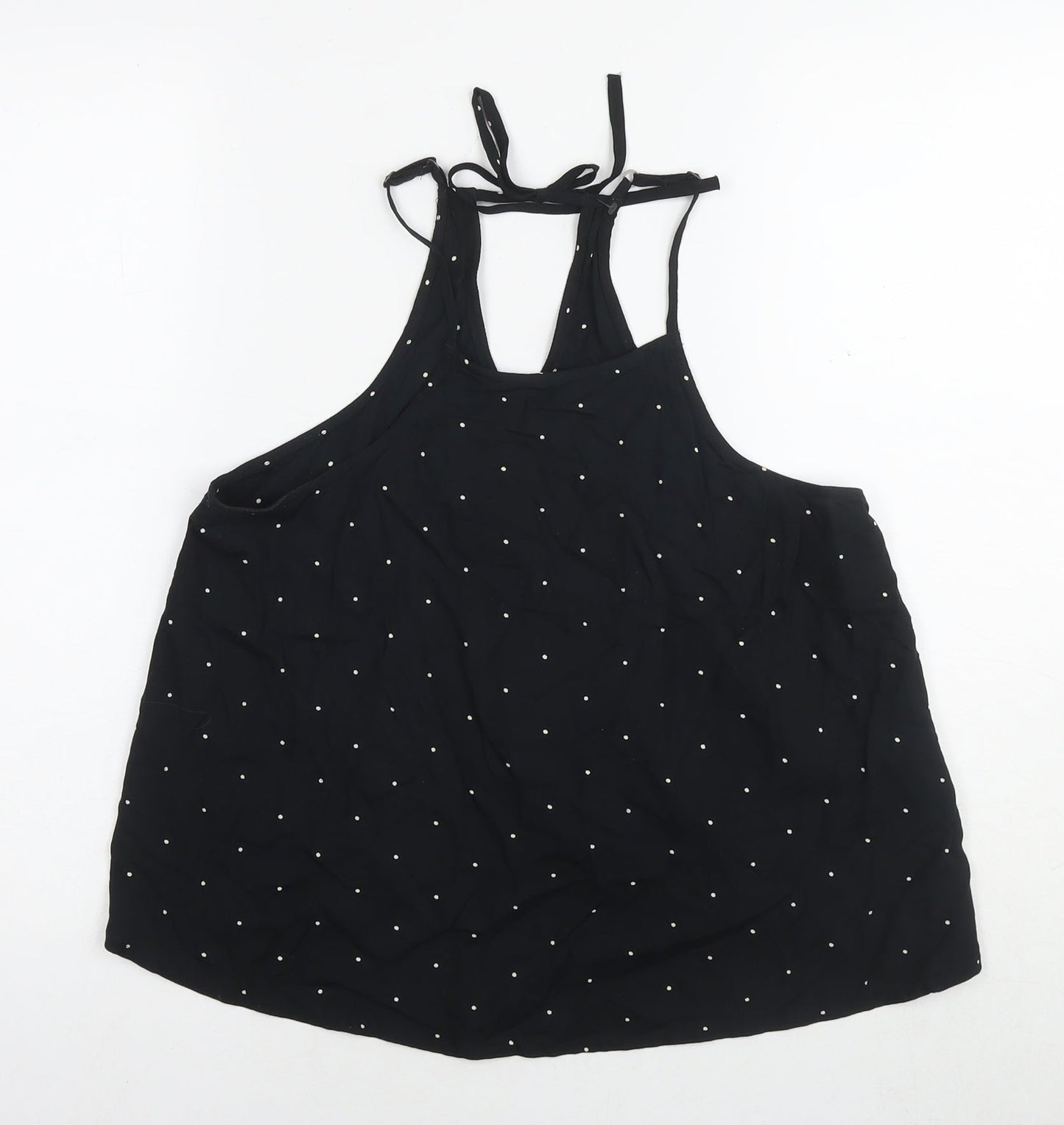 Hollister Womens Black Polka Dot Viscose Camisole Tank Size XS Square Neck
