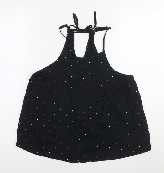 Hollister Womens Black Polka Dot Viscose Camisole Tank Size XS Square Neck