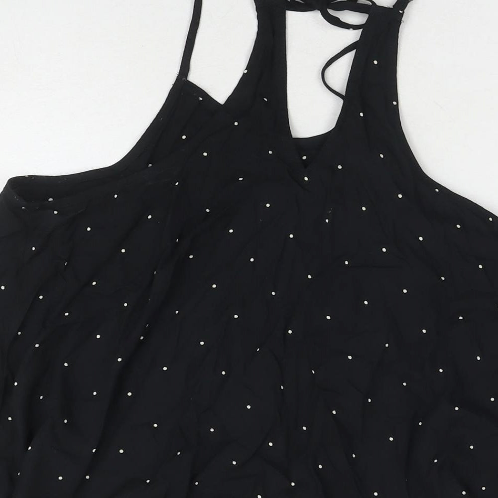 Hollister Womens Black Polka Dot Viscose Camisole Tank Size XS Square Neck