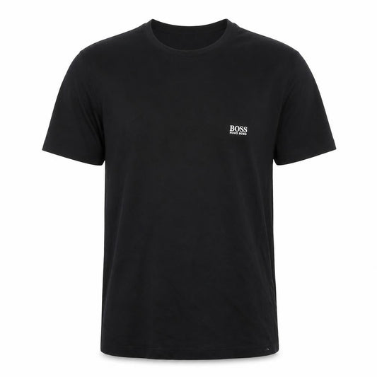 BOSS Mens Black Cotton T-Shirt Size S Roll Neck