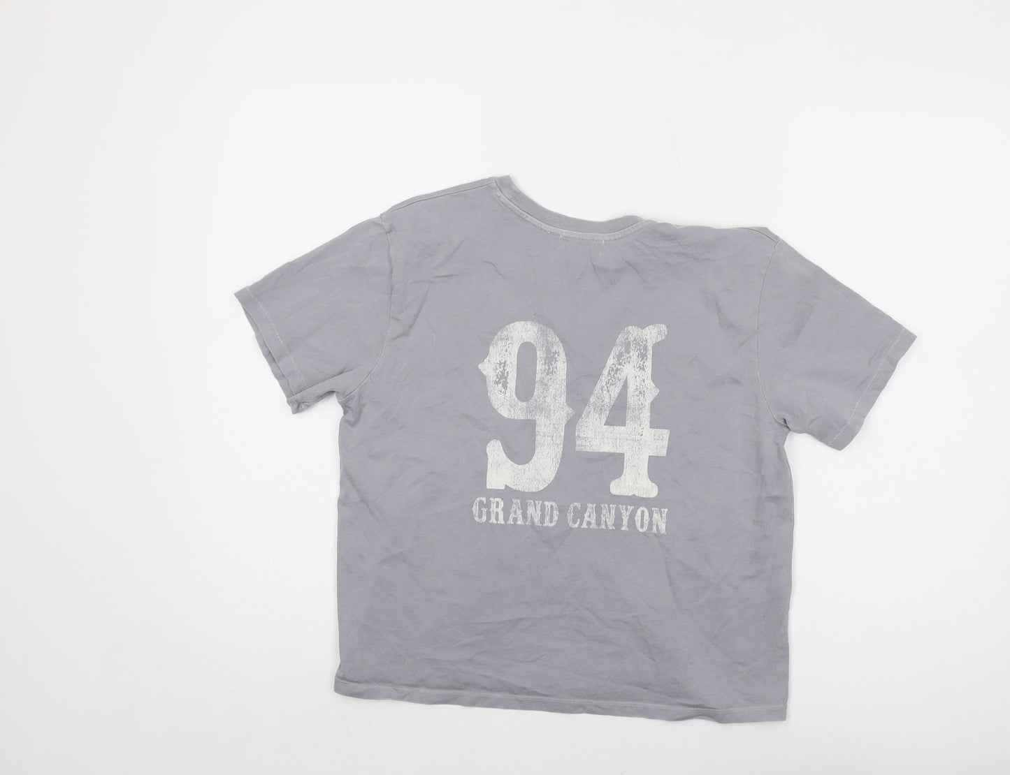 Mango Womens Grey Cotton Basic T-Shirt Size S Crew Neck