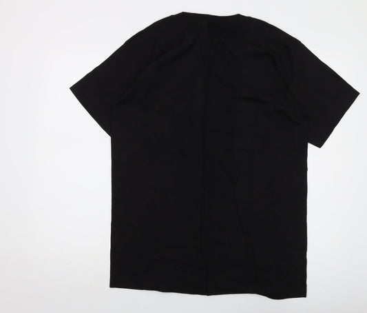 Alcatraz Mens Black Cotton T-Shirt Size L Crew Neck