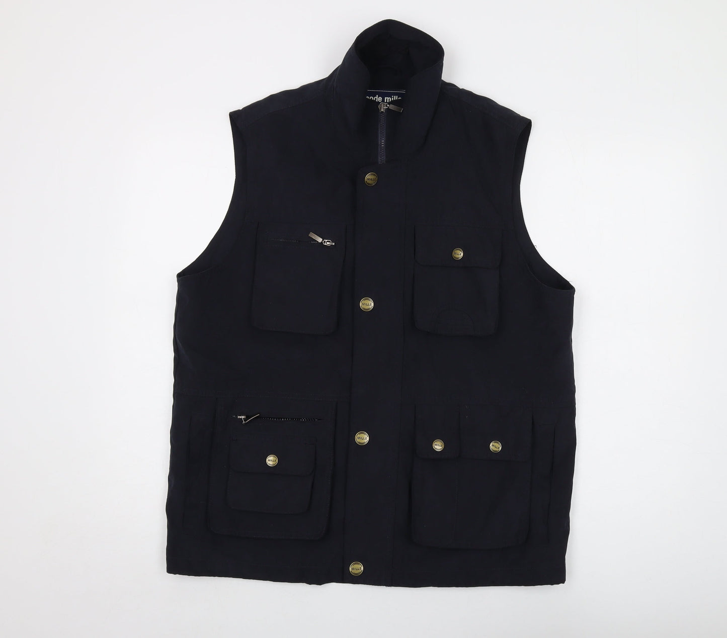 Mode Mile Mens Black Jacket Waistcoat Size M Zip