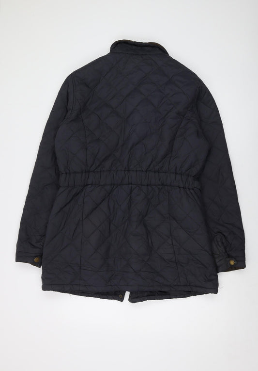 John Parlridge Womens Blue Quilted Jacket Size 16 Zip
