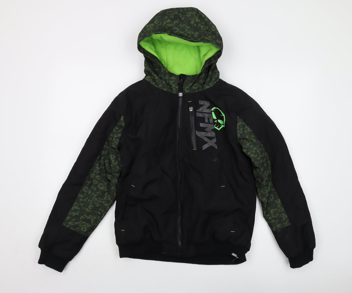 No Fear Boys Black Jacket Size 13 Years Zip