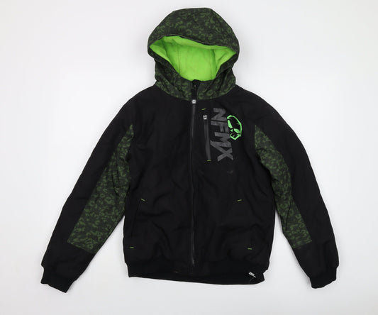 No Fear Boys Black Jacket Size 13 Years Zip