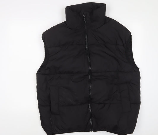 H&M Womens Black Gilet Jacket Size XS Zip