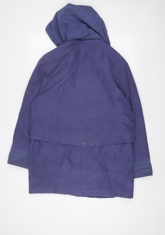 Bonmarché Womens Purple Quilted Coat Size S Zip
