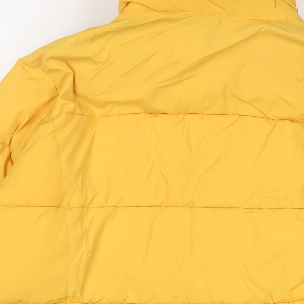 Hollister Womens Yellow Quilted Coat Size XS Zip