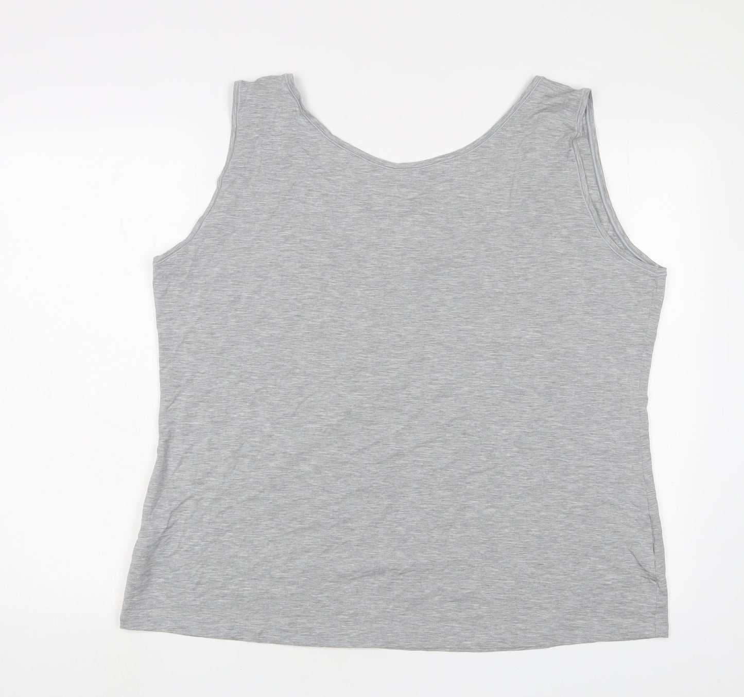 Marks and Spencer Womens Grey Modal Basic Tank Size 28 Scoop Neck