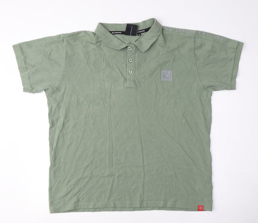 Duck and Cover Men's XL Green Collared T-Shirt