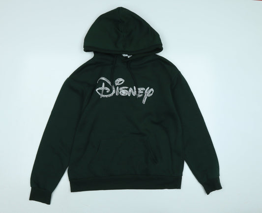 Disney Womens Green Polyester Pullover Hoodie Size S - Logo- Disney