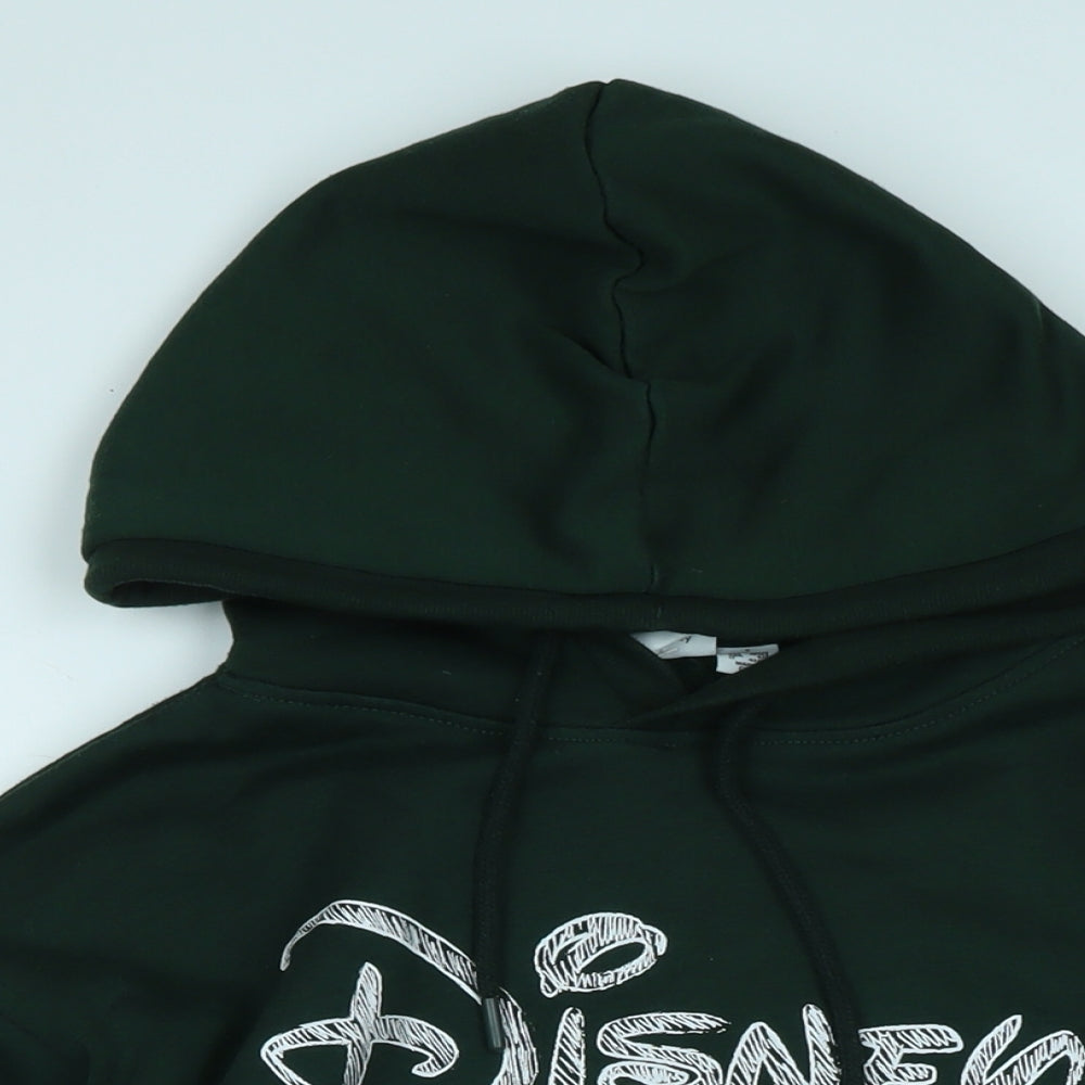 Disney Womens Green Polyester Pullover Hoodie Size S - Logo- Disney