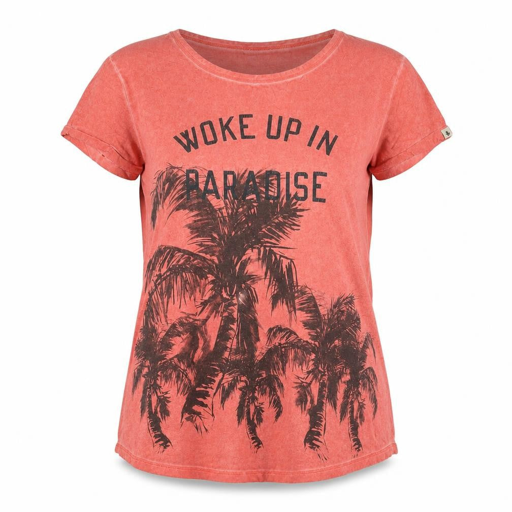 Mason Scotch Womens Pink Cotton Basic T-Shirt Size L Scoop Neck - Logo - woke up in paradise