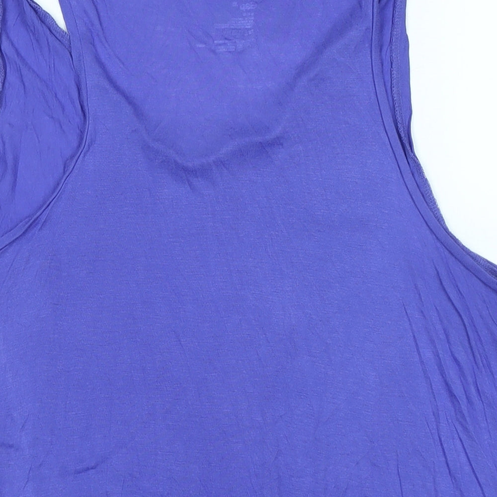 Gap Womens Purple Cotton Basic Tank Size XL Scoop Neck - Logo - Beaded detail