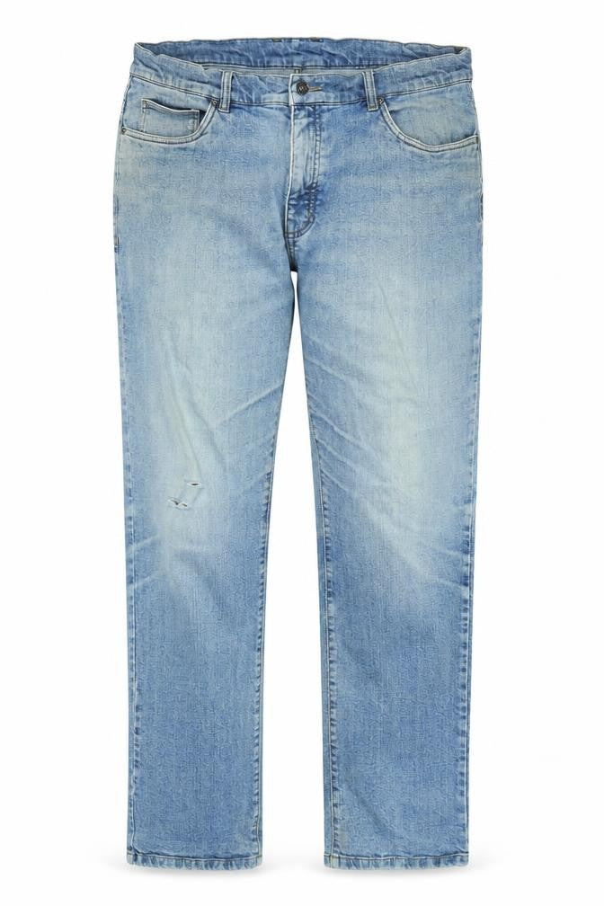 John Lewis Mens Blue Cotton Straight Jeans Size 34 in L30 in Regular Zip