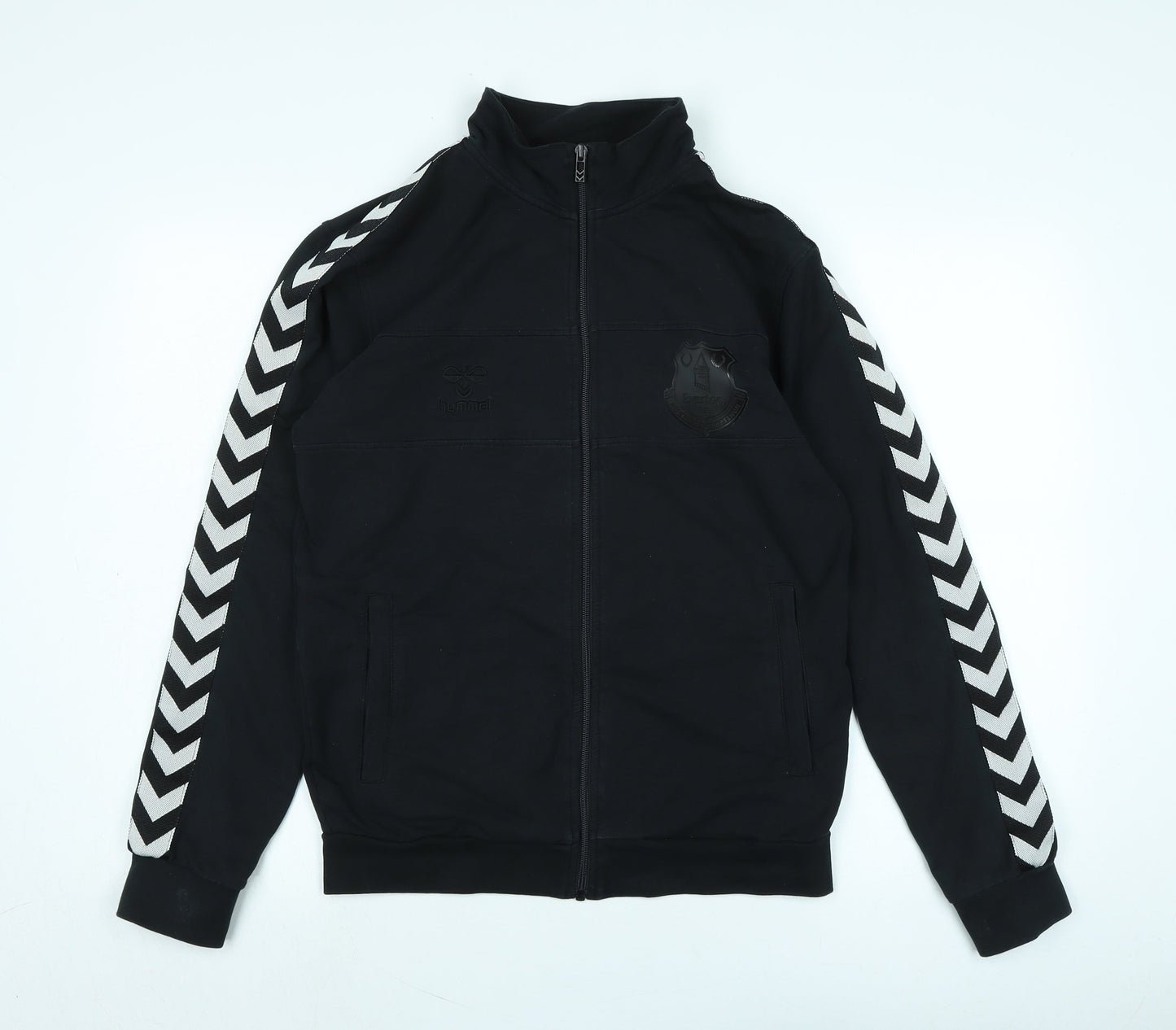 Hummel Mens Black Jacket Size M Zip - Logo- Everton 1878