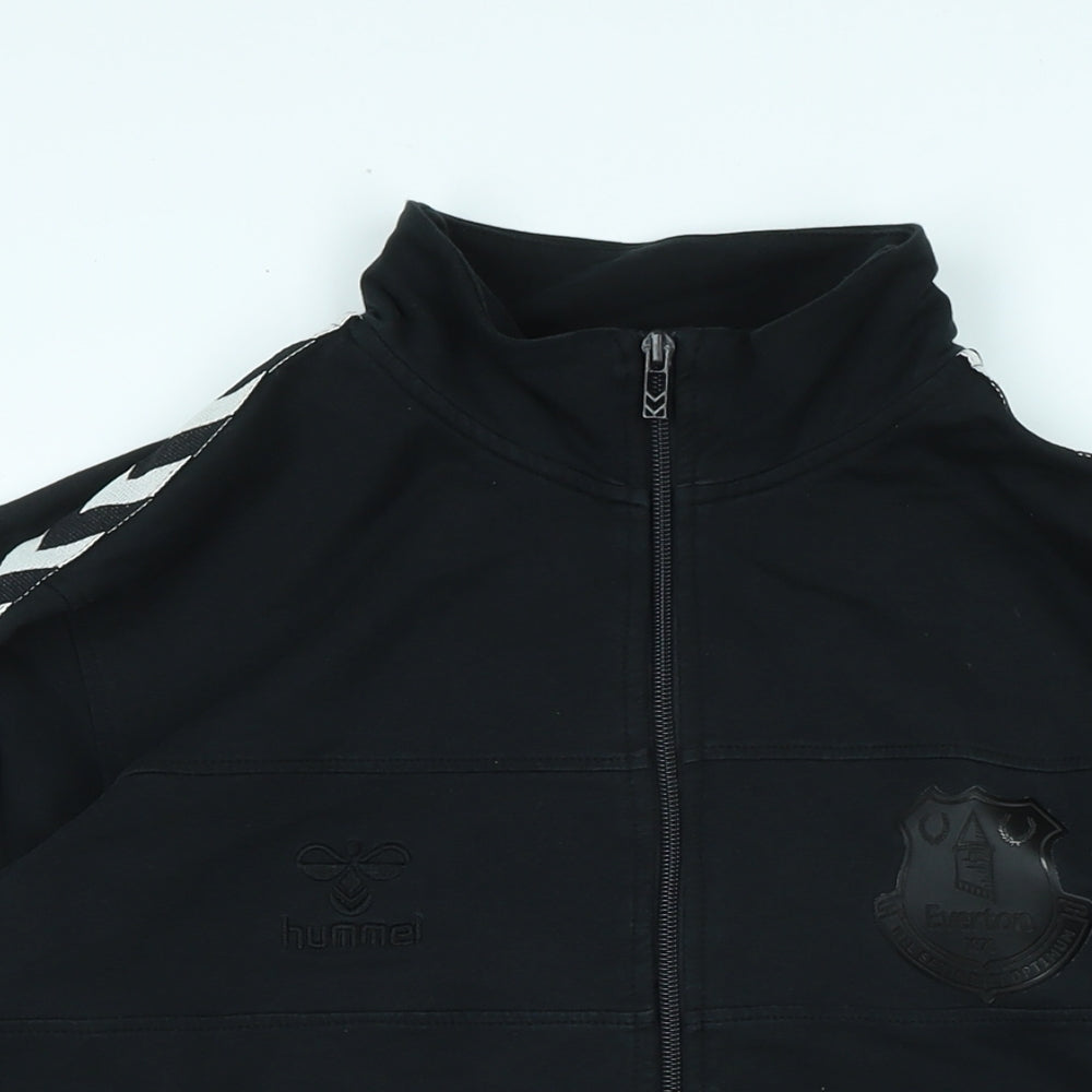 Hummel Mens Black Jacket Size M Zip - Logo- Everton 1878