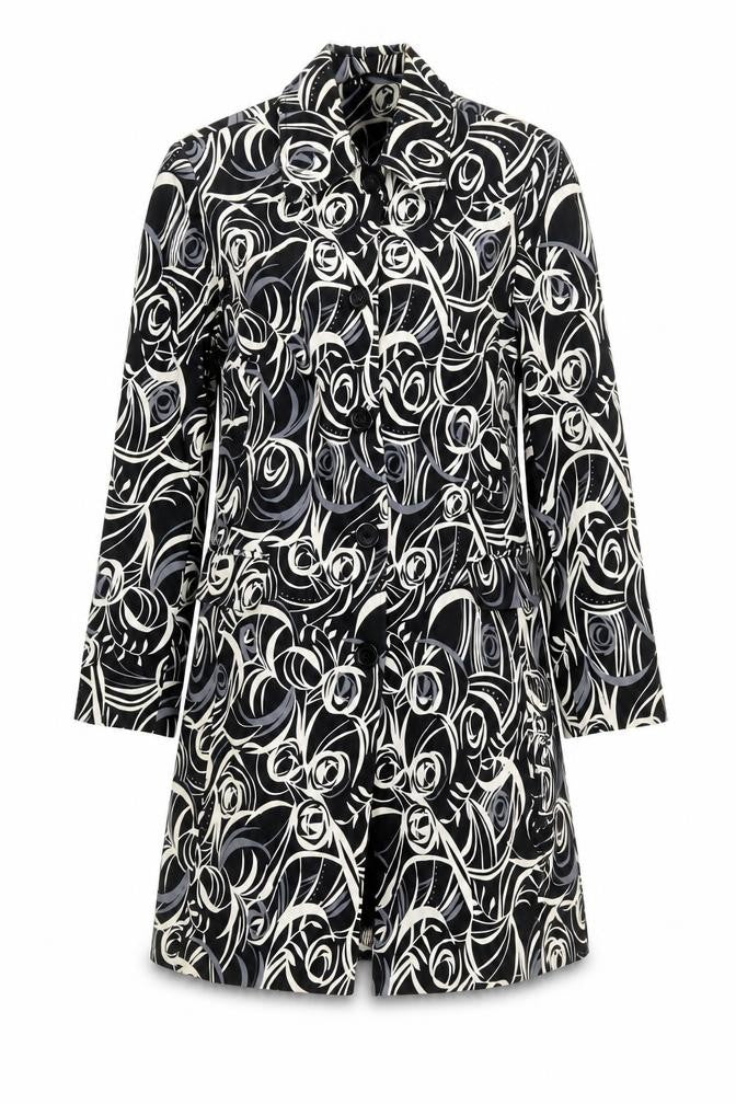 Next Womens Multicoloured Geometric Jacket Coat Size 12 Button