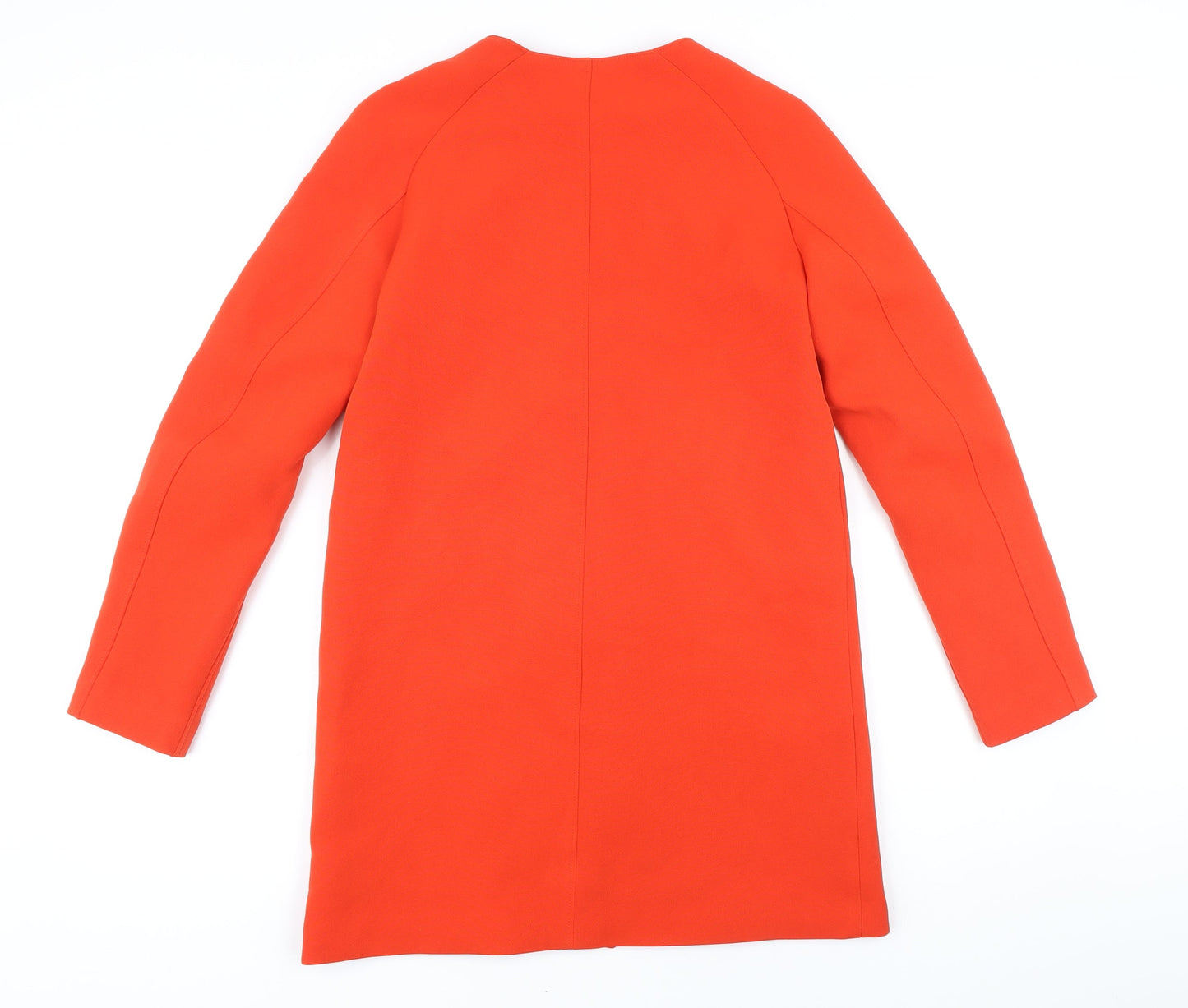 H&M Womens Red Herringbone Jacket Coat Size 6 Zip