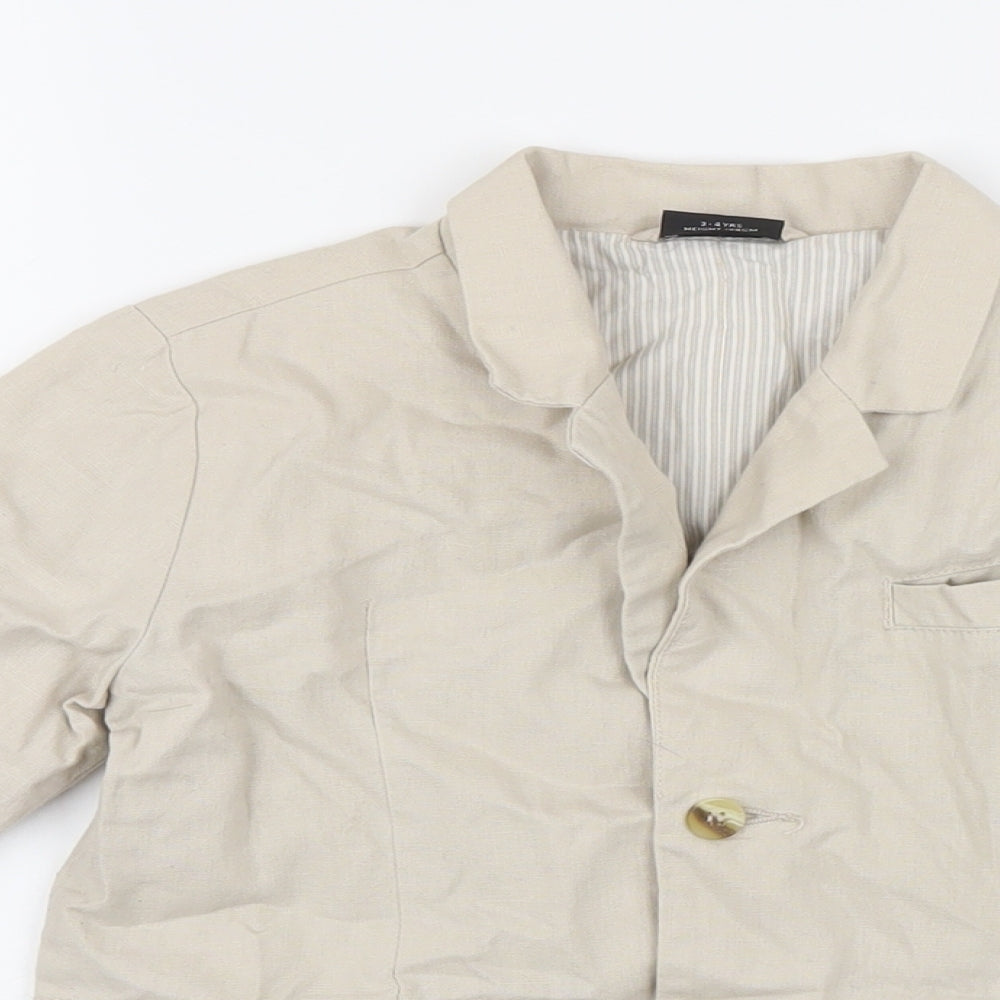 NEXT Boys Beige Ikat Jacket Blazer Size 3-4 Years Button