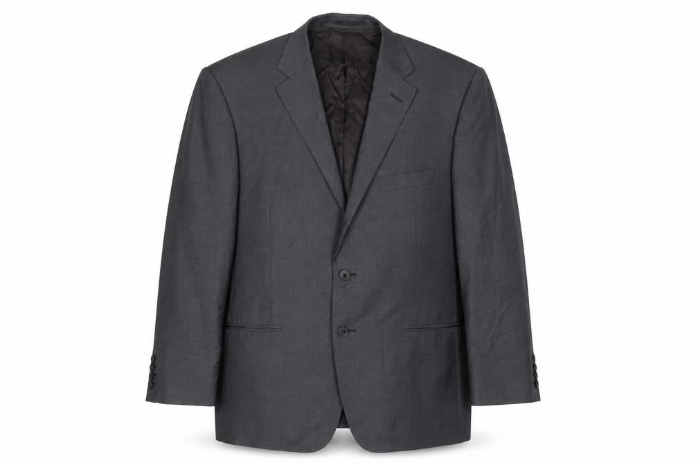 Front view of Autograph men’s grey wool jacket blazer, size 42, regular